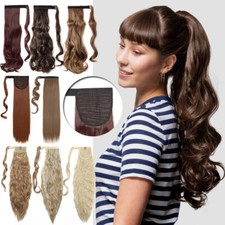 Thick Hair ponytail Clip In as Real Human Hair Extensions Wrap Around Pony Tail