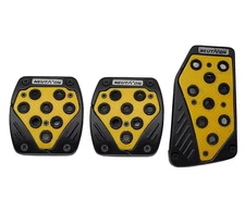 Black and Yellow Universal Sports Pedal Pad Non Slip Manual Car Neutron Style