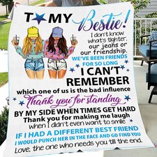To my Bestie Fleece Blanket Gift from Best Friend, Funny Blanket Gift for Women