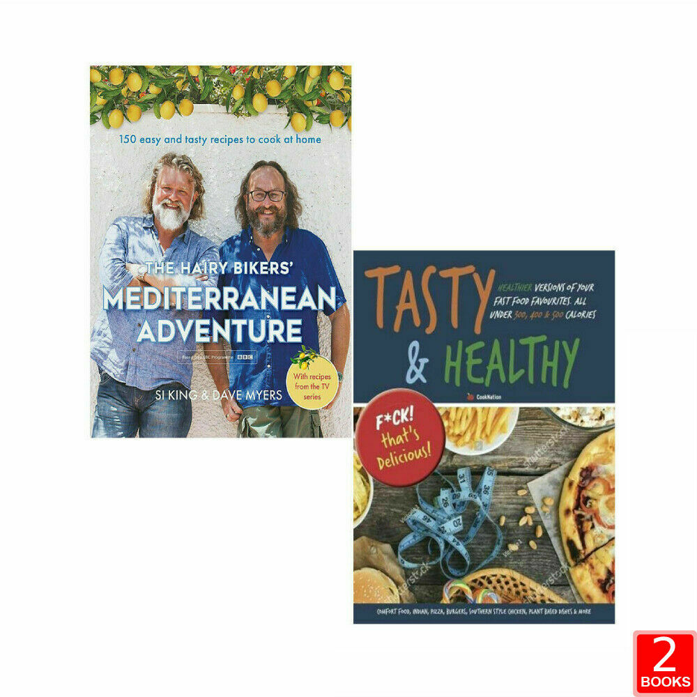 Hairy Bikers' Mediterranean Adventure,Tasty & Healthy 2 Books Collection Set NEW