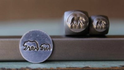 SUPPLY GUY 4mm/6mm Mama & Baby Bear Metal Punch Design 2 Stamp Set SGCH-142174