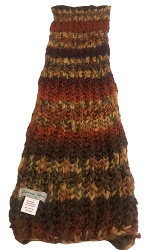 Luciano Berni Oblong Orange Brown Woven Women Wool Acrylic Nylon Scarf Shawl - Picture 4 of 8