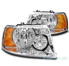 FOR 03-06 FORD EXPEDITION SPORT SUV CRYSTAL STYLE HEADLIGHT HEADLAMP LAMP CHROME