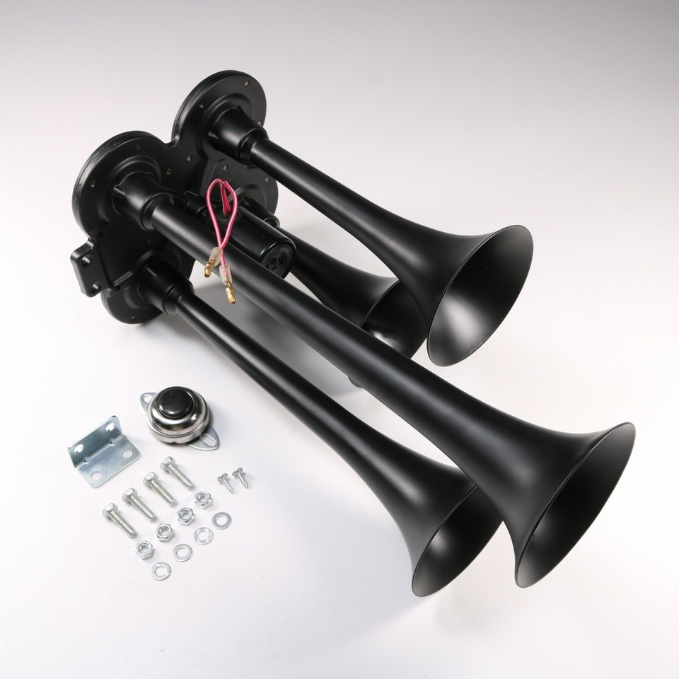 Vevor Complete For Trucks & Cars - 4 Trumpet Loud System With 1.5G Air Tank & 150 PSI Compressor Train Horn Kit - Foto 4