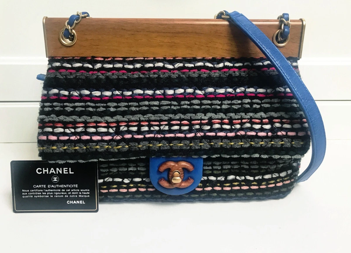 Chanel Pre-owned Tweed Double Flap Shoulder Bag - White