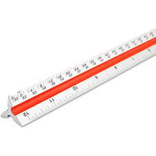 Architectural Scale Ruler, 12  Metal Aluminum Architect Scale Triangular for Eng