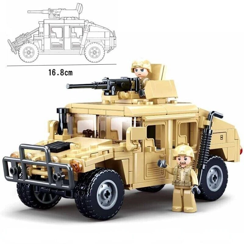 Armored Humvee H1 Off-Road Car DIY Model Building Blocks Military MOC Bricks Toy - Image 3 of 4
