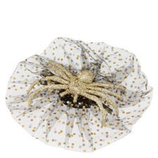 Halloween Girl's - Women's Gold Glitter Tulle Spider Hair Clips One Size