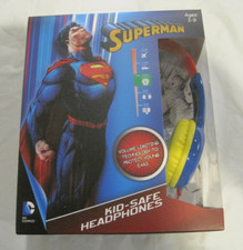 Superman Kid Safe Over Ear Headphones Volume Limiting Adjustable Ages 3-9 LBDEQ