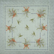 N08 HANAE MORI Jacquard White Cotton Scarf Scarves Pocket Square 22" X 22"