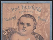 RUMFORD CHEMICAL WORKS, PROF HORSFORDS BAKING POWDER TRADE CARD, FAT BABY, A303