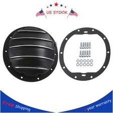 For Gm Differential Cover 8.5 8.6 Ring Gear Diff 10 Bolt Cast Aluminum Black