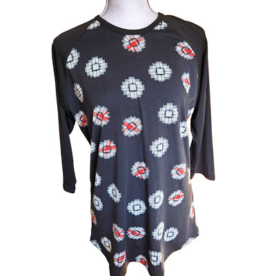 LuLaRoe Size M NEW NWT Randy Baseball Raglan Black Red White