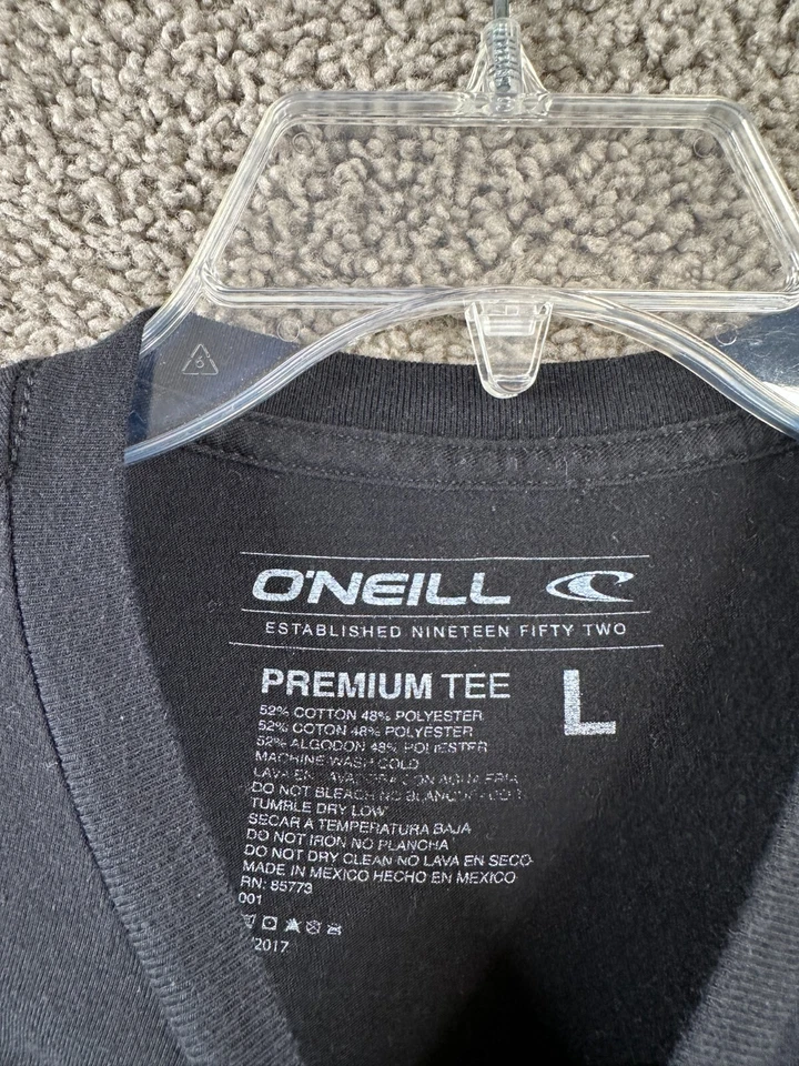 Oneill 男孩衬衫大号黑色绿色标志短袖棉混纺休闲儿童 — 第 4/4 张图片