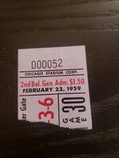 Ted Lindsay Last Career Hat Trick, 1959 CHICAGO BLACKHAWKS hockey ticket stub 