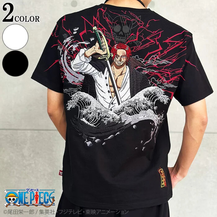 SHANK Tシャツ Karakuri Soul x ONE PIECE Shanks Embroidered T-shirts WHT BLK | eBay