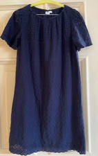 GAP Navy Embroidered Cotton XS short sleeve lined dress, new with tags, RP£59.95