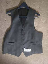 Nwt Lauren by Ralph Lauren 3 Piece Waistcoast Vest Pinstripe Grey 36W Mens 42R
