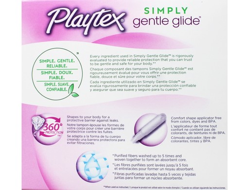 3 Pack Playtex Simply Gentle Glide Unscented Tampons Super Absorbency 36 Count - Picture 3 of 5