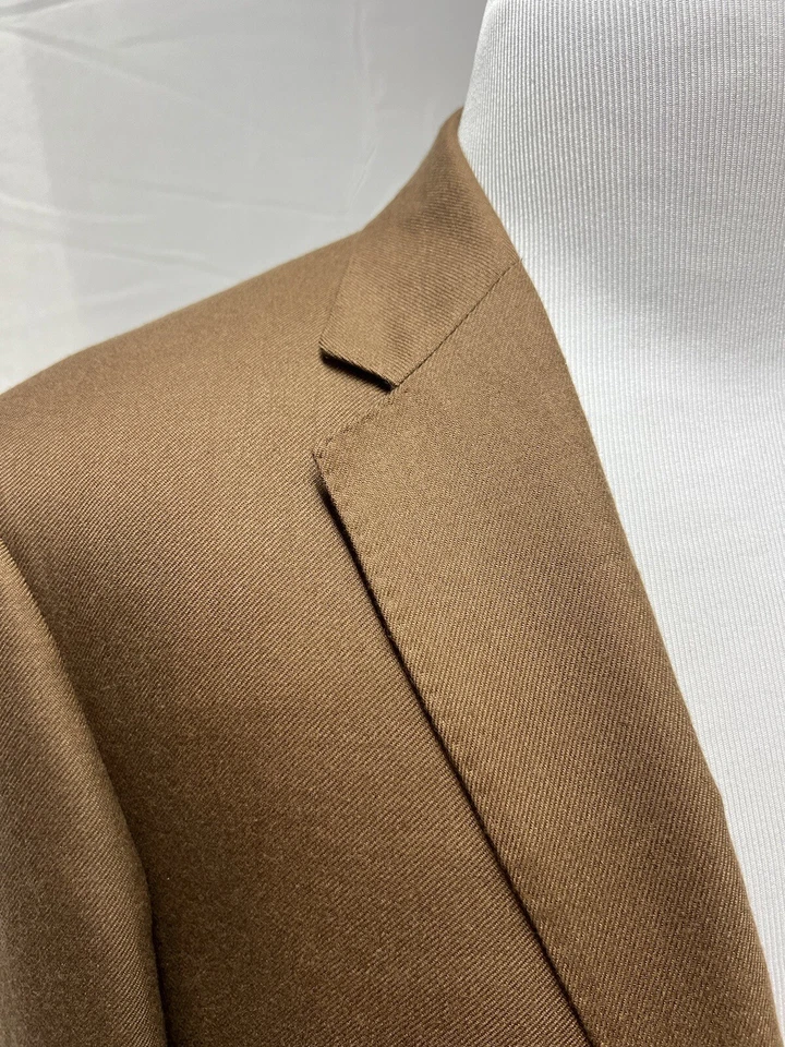 Chaqueta Blazer Samuelsohn Para Hombres 44L 100% Cachemira Marrón 2 Botones Ventilada JP Tilford Foto 2 de 4