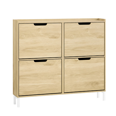 SoBuy Schuhschrank Schmal mit 4 Klappen   Platzsparender Schuhkipper FSR100-N