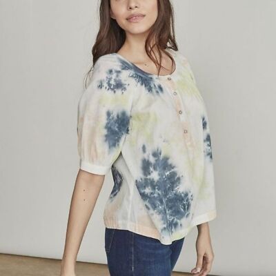 Elizabeth James Tie Dye Button Up Top