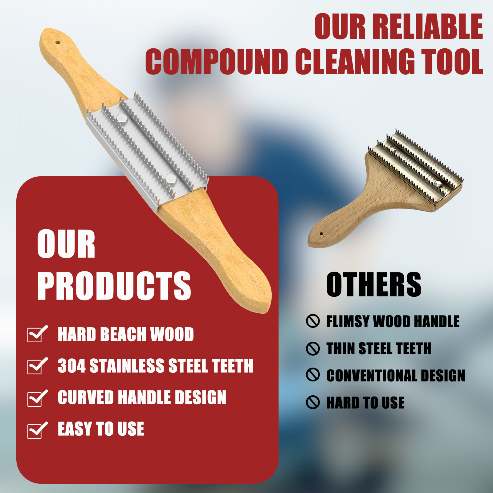 Buffing Wheel Rake 15inch Sturdy Polishing Wheel Rake with Spare Steel