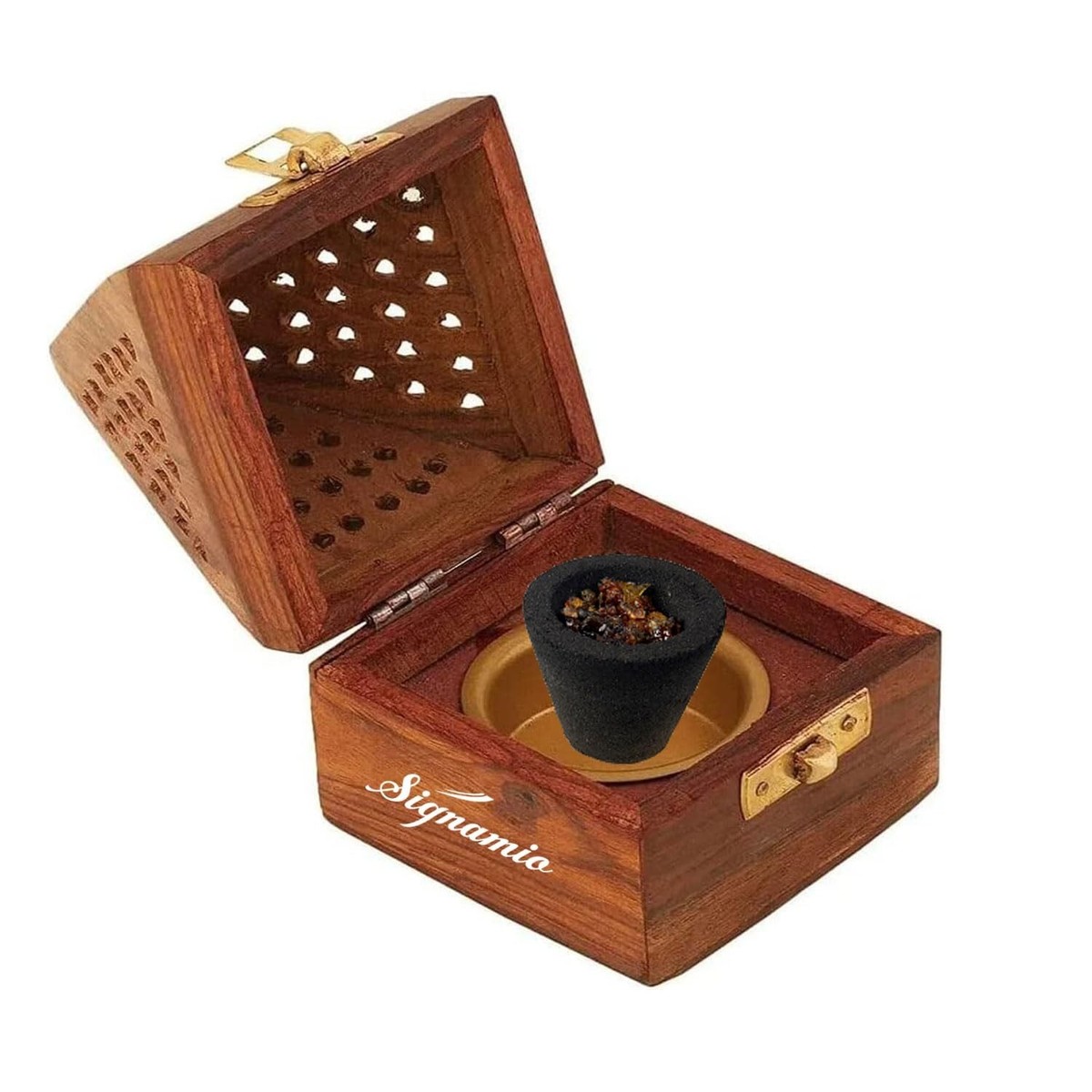 Wooden Sambrani Dhoop Cup Cone Batti Stand Incense Holder for