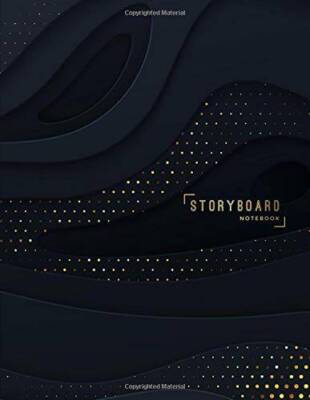 Storyboard Notebook: 85 x 11 in, 6 Panel 16:9, 250 Pages, Black and Gol - GOOD