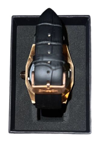 Orologio Morphic M46 Da Uomo Oro Rosa Cinturino in Pelle Nera Nuovo In Scatola - Foto 4 di 6