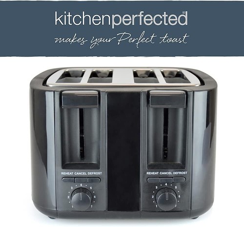 4 Slice Toaster Wide Slot Browning Defrost Reheat High Lift - Colour Choice - Picture 4 of 13
