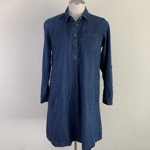 J Jill Denim Dress Blue A-Line Collared 