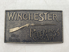 Winchester Belt Buckle Repeating ARMS New Haven Conn Made Under License 4x2.25"