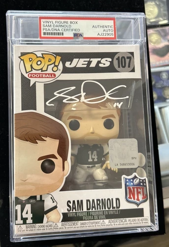 SAM DARNOLD Signed Funko Pop #107 PSA SLAB Beckett Jets Panthers Autographed