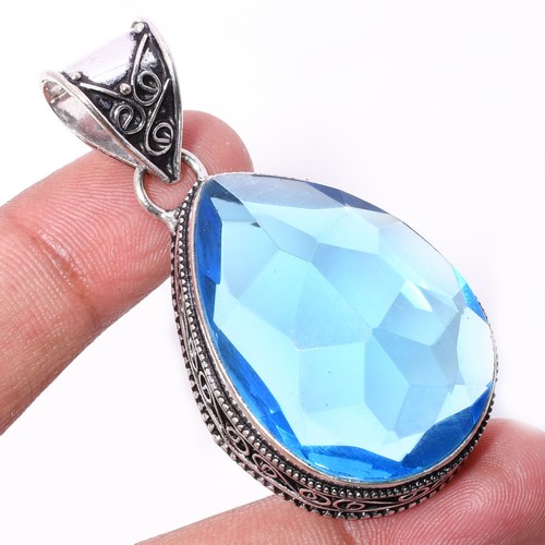 Pendentif En Argent Sterling 925 Avec Topaze Mystique - Fait Main, Pierre œil Propre, Réglable