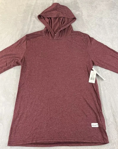Kinetix Shirt Mens Burgundy Hooded Long Sleeve Tee Casual shirt size Medium - product listing photo