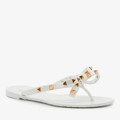 studded bow jelly sandals