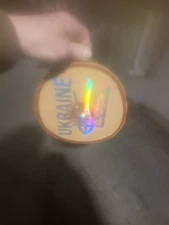 Hologram Ukraine 🇺🇦Symbol Under Resin On Wood Round