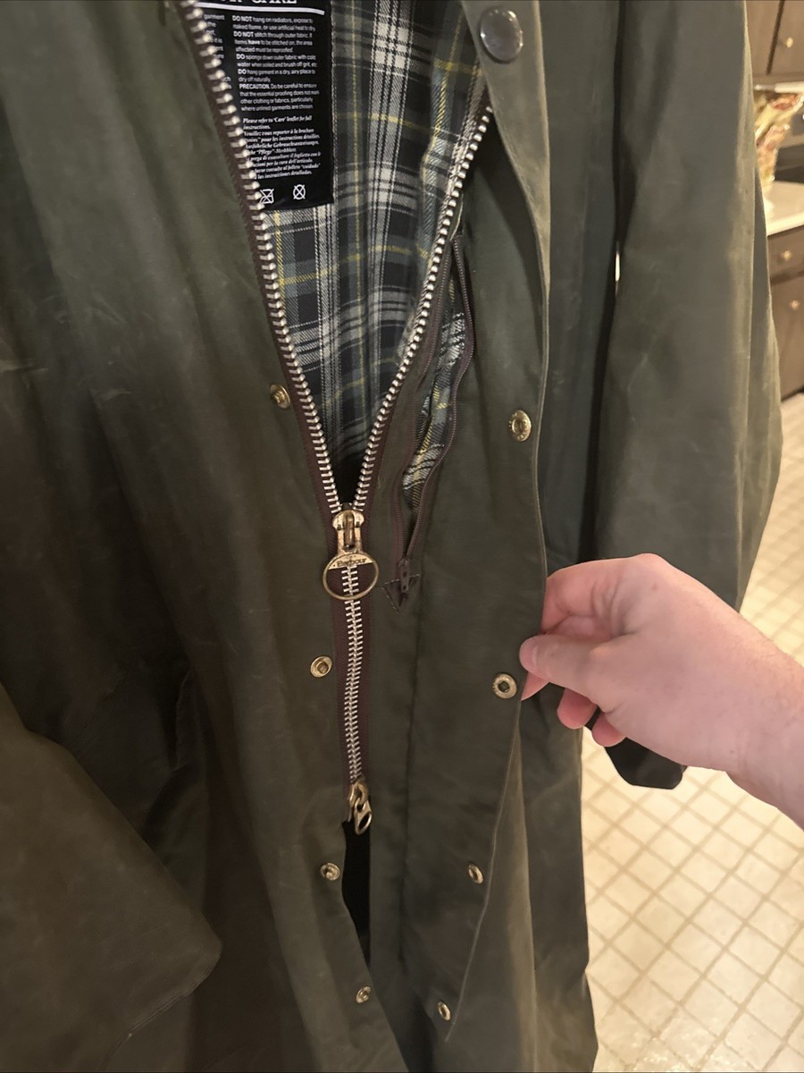 Barbour Burghley Dark Green Coat size C44/112cm | eBay