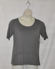 Joan Rivers Knit top With Layer Detail Size S Grey