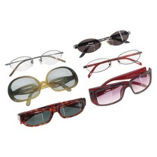 Christian Dior Gucci Glasses Sunglasses metal plastic 6 Set Brown Auth 168796