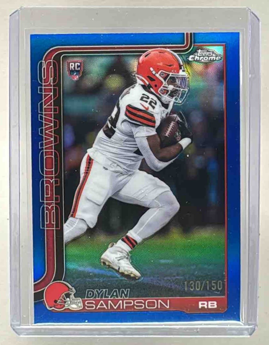 Dylan Sampson 2025 Topps Chrome #308 Blue Refractor Rookie RC /150