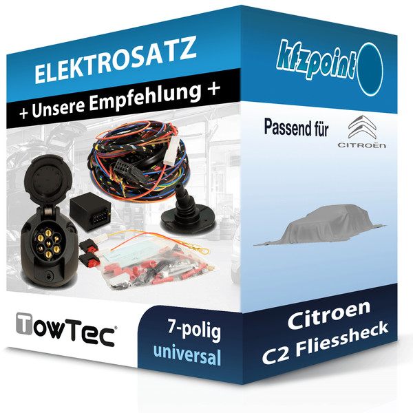 für Citroen C2 Fliessheck 09.2003-Jetzt Towtec E-Satz 7Polig Universell NEU-image