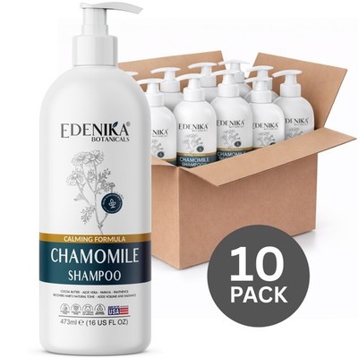 Edenika 10 Pack Chamomile Shampoo Vegan Sulfate Free Bulk Salon Supply 16 oz