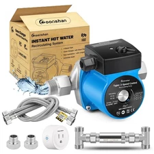 Instant Hot Water Recirculating Pump with Stainless Steel Sensor Valve 20-inc...