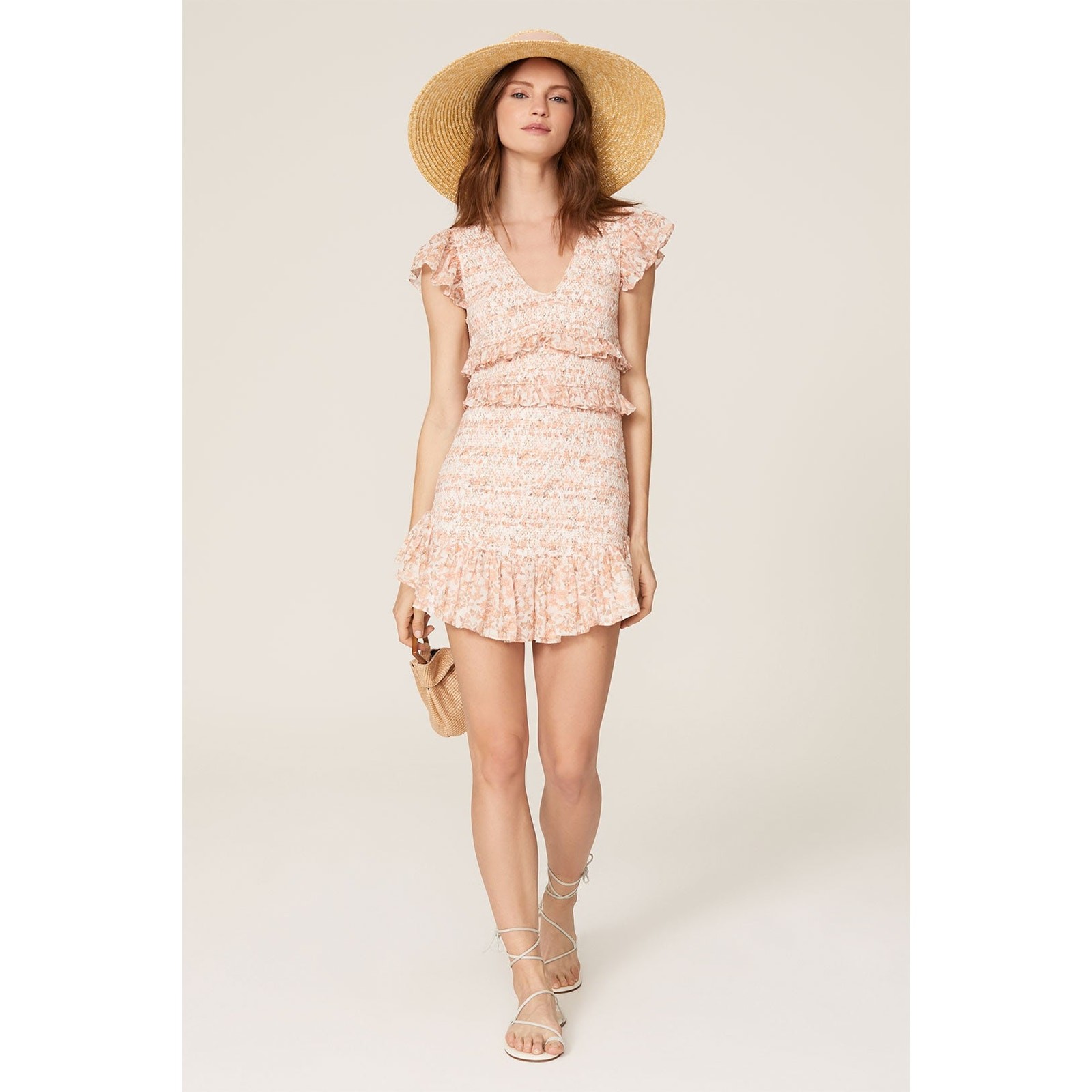 LoveShackFancy Sonora Ruffle Pullover Mini Dress … - image 1