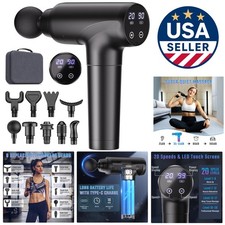 Deep Tissue Massage Gun - 9 Attachments, 20 Speeds  Silent Operation for Pai...