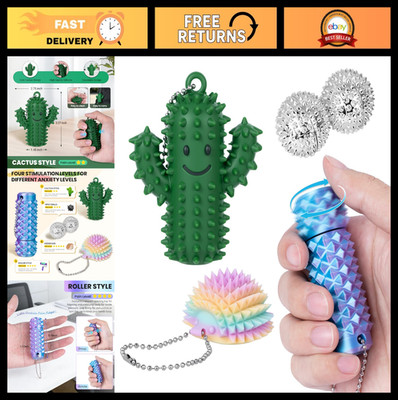 4 PCS Spinning Spiky Roller Fidget Toys - Pain Relief Sensory Tools for Anxiety