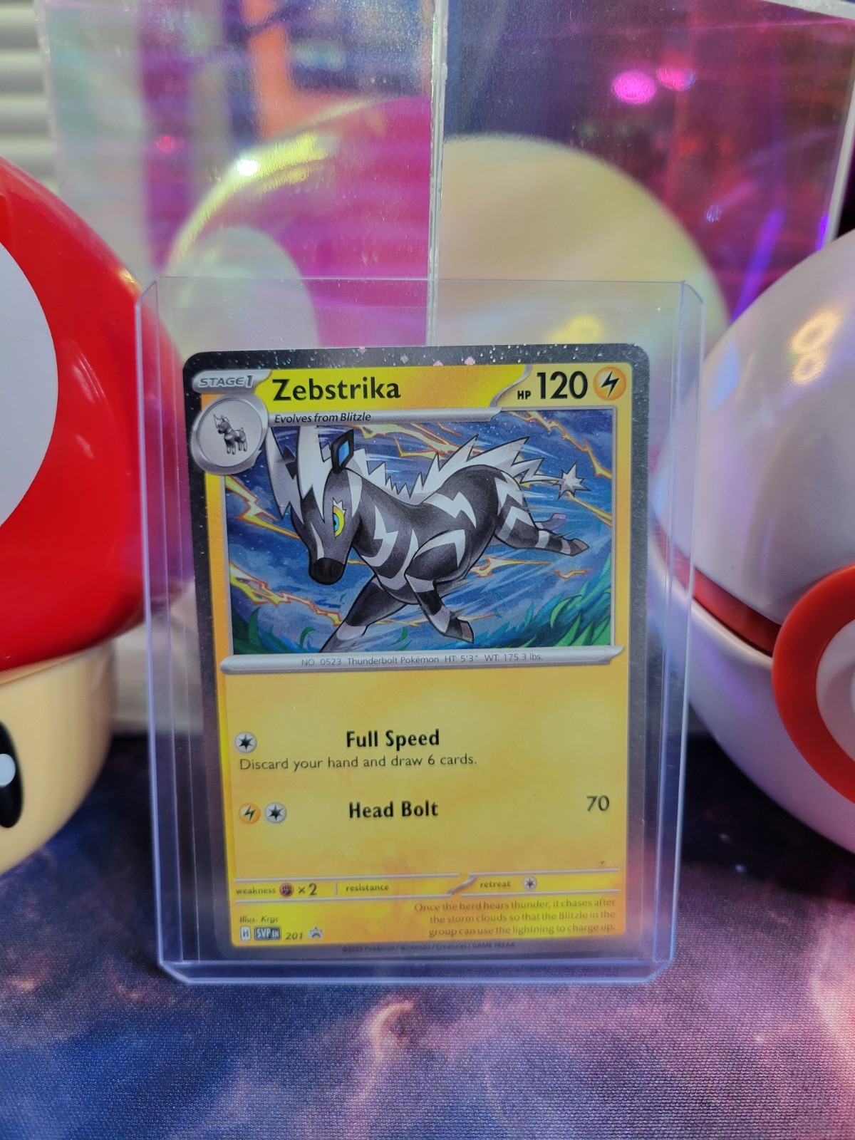 Zebstrika 201 Pokémon TCG Scarlet & Violet Black Star Promo Cosmos Holo NM