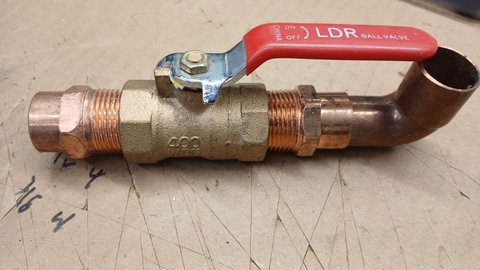 threaded 3/4" BRASS BALL VALVE/ 3/4 sweat/2 3/4 male ends #AP-14